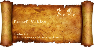 Kempf Viktor névjegykártya